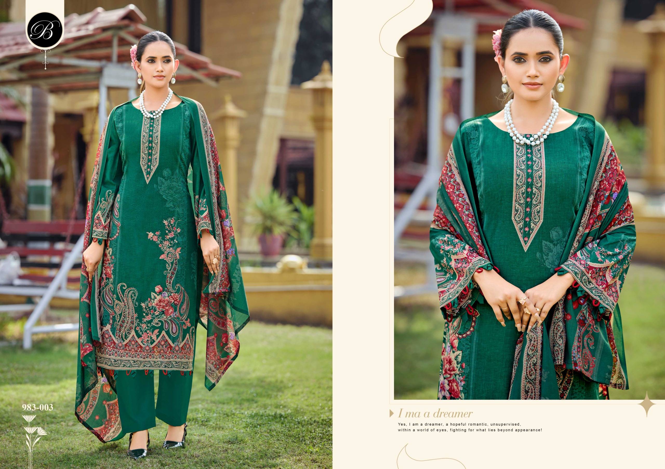 FARZANA by BelliZa DesigNer 981-001 TO 981-006 SERIES Pakistani Stylish Embroidered Pure Cotton READYMADE COLLECTION At Wholesale Price